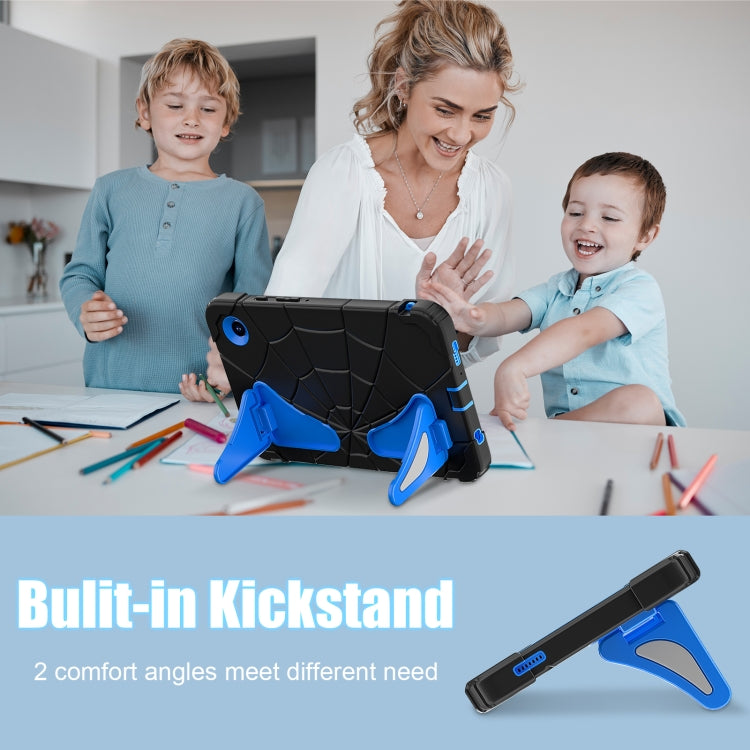 For Samsung Galaxy Tab A9 Spider Silicone Hybrid PC Shockproof Tablet Case(Black Blue) - Galaxy Tab A9 by buy2fix | Online Shopping UK | buy2fix