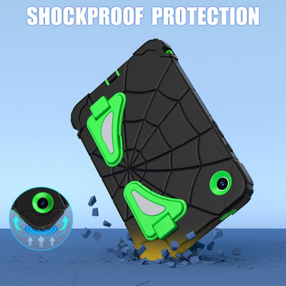 For Samsung Galaxy Tab A9 Spider Silicone Hybrid PC Shockproof Tablet Case(Black Green) - Galaxy Tab A9 by buy2fix | Online Shopping UK | buy2fix