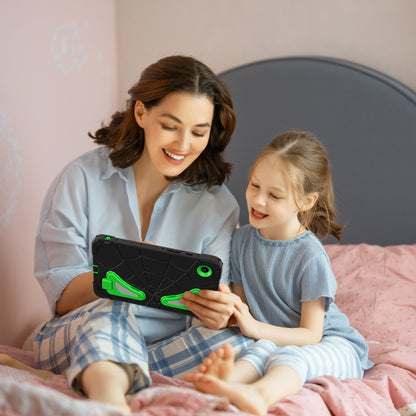 For Samsung Galaxy Tab A9 Spider Silicone Hybrid PC Shockproof Tablet Case(Black Green) - Galaxy Tab A9 by buy2fix | Online Shopping UK | buy2fix