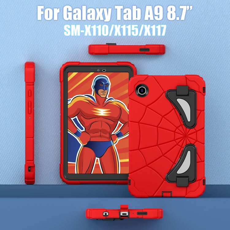 For Samsung Galaxy Tab A9 Spider Silicone Hybrid PC Shockproof Tablet Case(Red Black) - Galaxy Tab A9 by buy2fix | Online Shopping UK | buy2fix