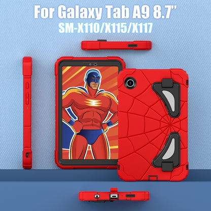 For Samsung Galaxy Tab A9 Spider Silicone Hybrid PC Shockproof Tablet Case(Red Black) - Galaxy Tab A9 by buy2fix | Online Shopping UK | buy2fix