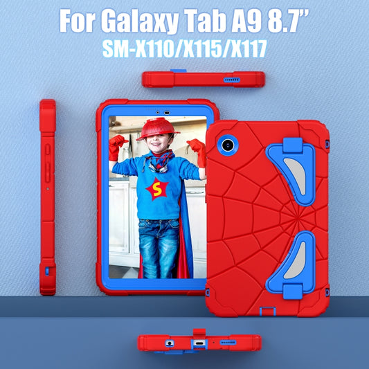 For Samsung Galaxy Tab A9 Spider Silicone Hybrid PC Shockproof Tablet Case(Red Blue) - Galaxy Tab A9 by buy2fix | Online Shopping UK | buy2fix