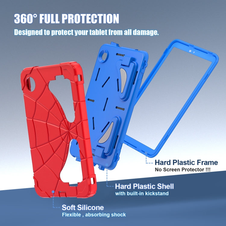 For Samsung Galaxy Tab A9 Spider Silicone Hybrid PC Shockproof Tablet Case(Red Blue) by buy2fix
