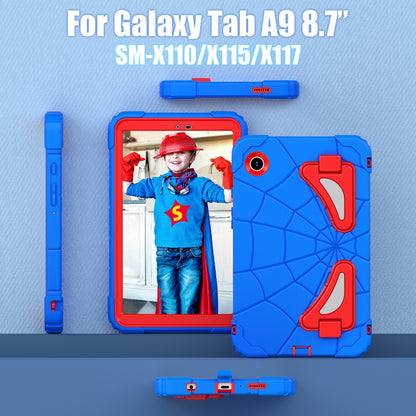 For Samsung Galaxy Tab A9 Spider Silicone Hybrid PC Shockproof Tablet Case(Blue Red) - Galaxy Tab A9 by buy2fix | Online Shopping UK | buy2fix