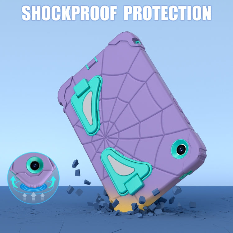 For Samsung Galaxy Tab A9 Spider Silicone Hybrid PC Shockproof Tablet Case(Purple Green) - Galaxy Tab A9 by buy2fix | Online Shopping UK | buy2fix