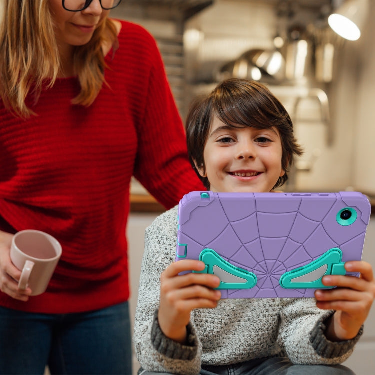 For Samsung Galaxy Tab A9 Spider Silicone Hybrid PC Shockproof Tablet Case(Purple Green) - Galaxy Tab A9 by buy2fix | Online Shopping UK | buy2fix