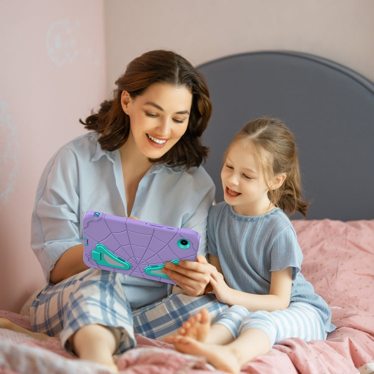For Samsung Galaxy Tab A9 Spider Silicone Hybrid PC Shockproof Tablet Case(Purple Green) - Galaxy Tab A9 by buy2fix | Online Shopping UK | buy2fix