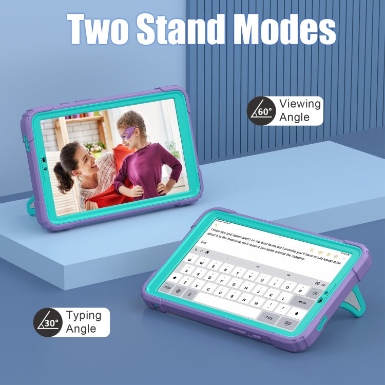 For Samsung Galaxy Tab A9 Spider Silicone Hybrid PC Shockproof Tablet Case(Purple Green) - Galaxy Tab A9 by buy2fix | Online Shopping UK | buy2fix