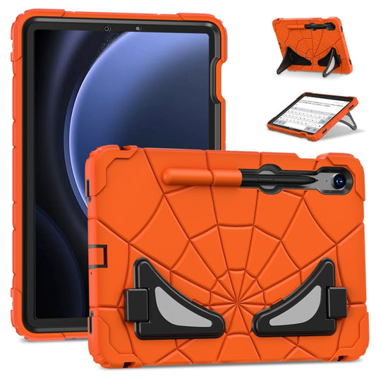 For Samsung Galaxy S9 FE / S8 / S7 Spider Silicone Hybrid PC Shockproof Tablet Case(Orange Black) - Galaxy Tab S9 FE by buy2fix | Online Shopping UK | buy2fix
