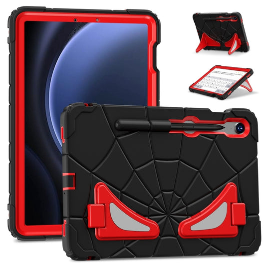 For Samsung Galaxy S9 FE / S8 / S7 Spider Silicone Hybrid PC Shockproof Tablet Case(Black Red) - Galaxy Tab S9 FE by buy2fix | Online Shopping UK | buy2fix
