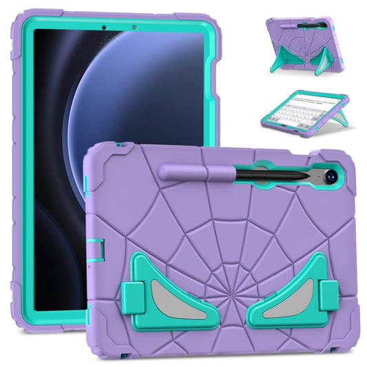 For Samsung Galaxy S9 FE / S8 / S7 Spider Silicone Hybrid PC Shockproof Tablet Case(Purple Green) - Galaxy Tab S9 FE by buy2fix | Online Shopping UK | buy2fix