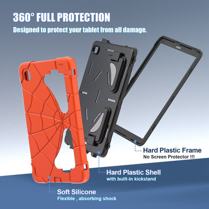 For Samsung Galaxy Tab A7 Lite T220 Spider Silicone Hybrid PC Shockproof Tablet Case(Orange Black) - Tab A7 Lite T220 / T225 by buy2fix | Online Shopping UK | buy2fix