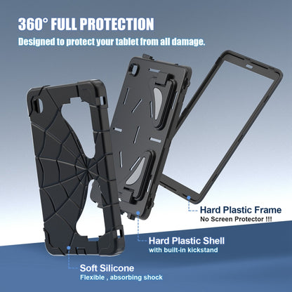 For Samsung Galaxy Tab A7 Lite T220 Spider Silicone Hybrid PC Shockproof Tablet Case(Black) - Tab A7 Lite T220 / T225 by buy2fix | Online Shopping UK | buy2fix