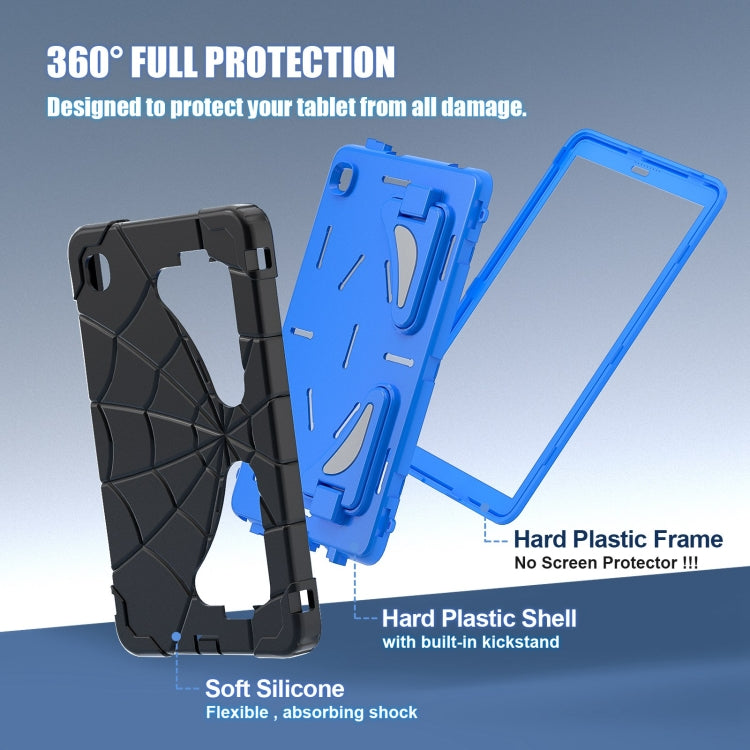For Samsung Galaxy Tab A7 Lite T220 Spider Silicone Hybrid PC Shockproof Tablet Case(Black Blue) - Tab A7 Lite T220 / T225 by buy2fix | Online Shopping UK | buy2fix