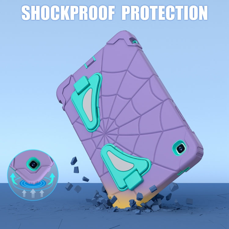For Samsung Galaxy Tab A7 Lite T220 Spider Silicone Hybrid PC Shockproof Tablet Case(Purple Green) - Tab A7 Lite T220 / T225 by buy2fix | Online Shopping UK | buy2fix