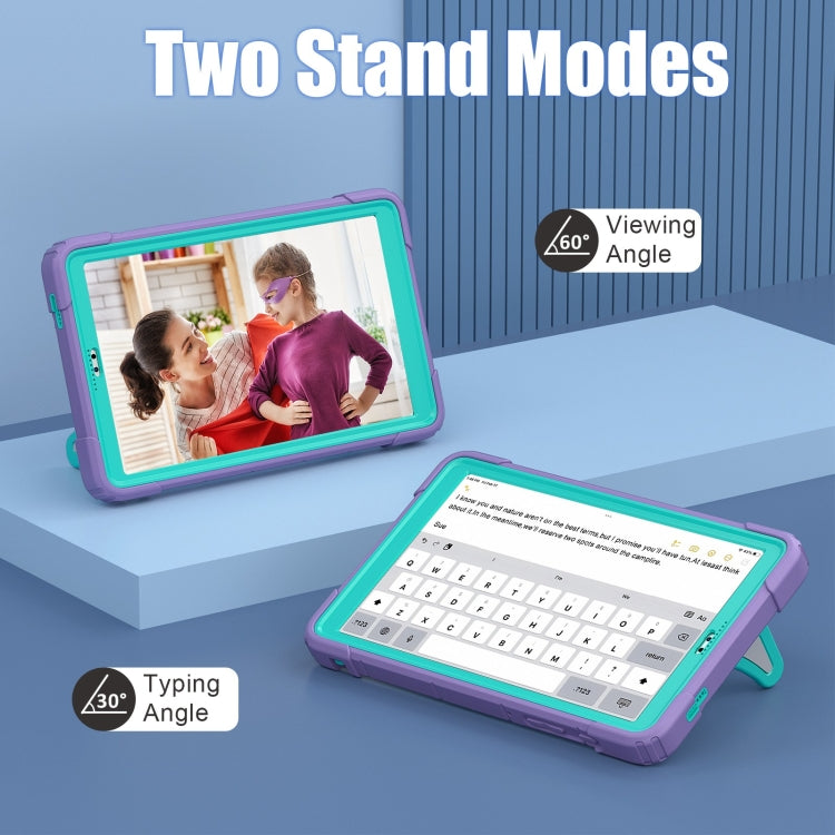 For Samsung Galaxy Tab A7 Lite T220 Spider Silicone Hybrid PC Shockproof Tablet Case(Purple Green) - Tab A7 Lite T220 / T225 by buy2fix | Online Shopping UK | buy2fix