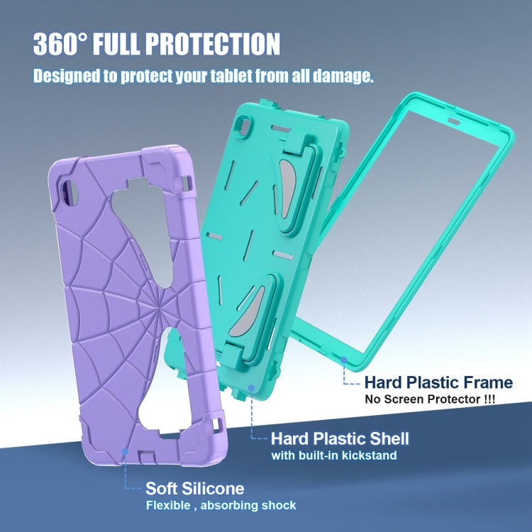 For Samsung Galaxy Tab A7 Lite T220 Spider Silicone Hybrid PC Shockproof Tablet Case(Purple Green) - Tab A7 Lite T220 / T225 by buy2fix | Online Shopping UK | buy2fix