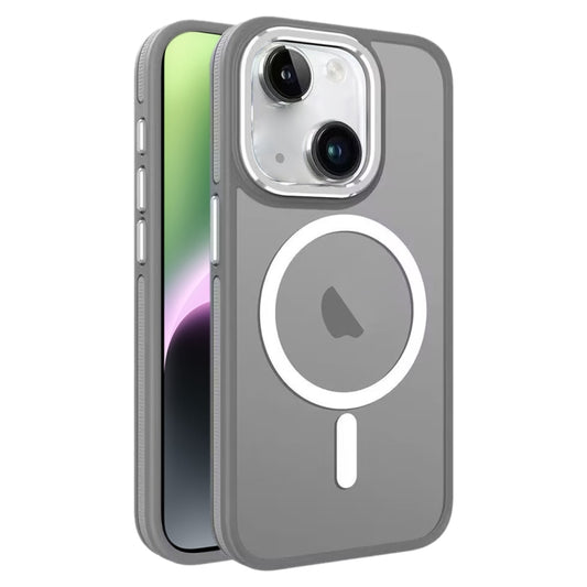 For iPhone 14 / 13 Two-color Frosted MagSafe Magnetic Phone Case(Grey) by buy2fix