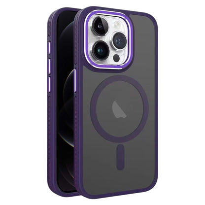 For iPhone 12 / 12 Pro Two-color Frosted MagSafe Magnetic Phone Case(Purple) by buy2fix