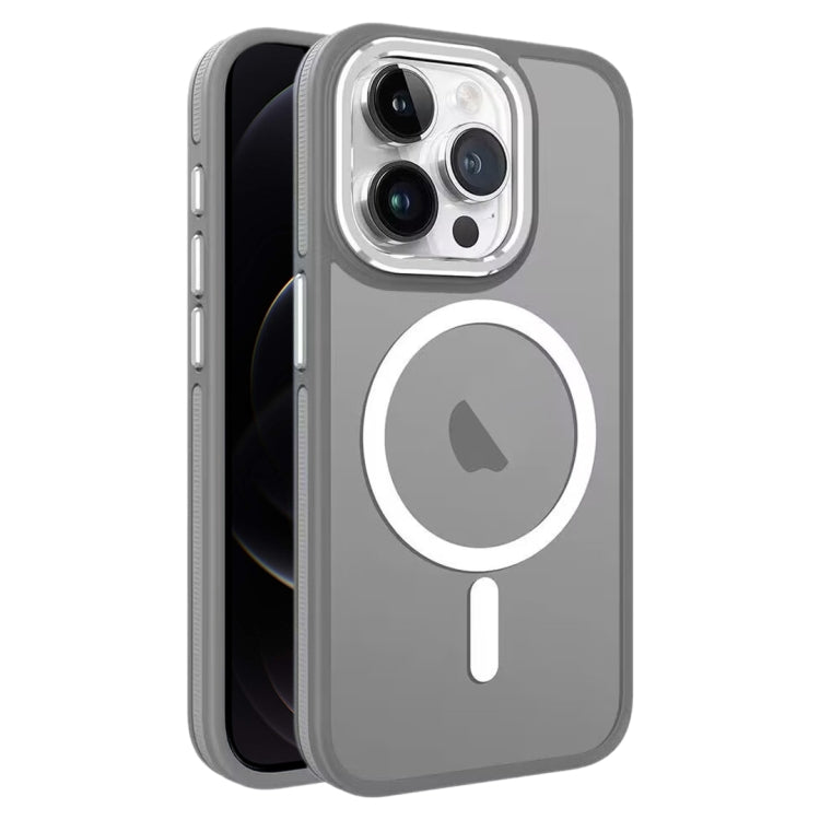 For iPhone 12 / 12 Pro Two-color Frosted MagSafe Magnetic Phone Case(Grey) by buy2fix