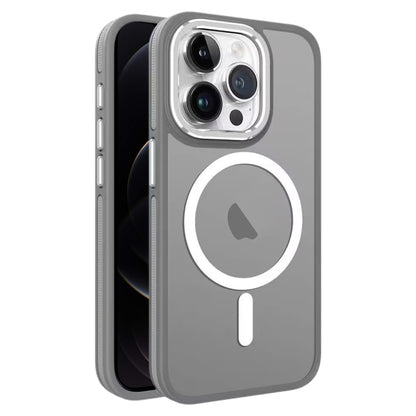For iPhone 12 / 12 Pro Two-color Frosted MagSafe Magnetic Phone Case(Grey) by buy2fix