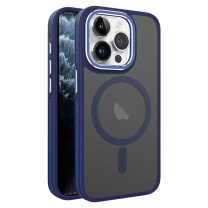 For iPhone 11 Pro Max Two-color Frosted MagSafe Magnetic Phone Case(Blue) by buy2fix