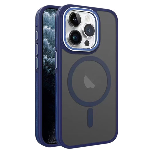 For iPhone 11 Pro Max Two-color Frosted MagSafe Magnetic Phone Case(Blue) by buy2fix