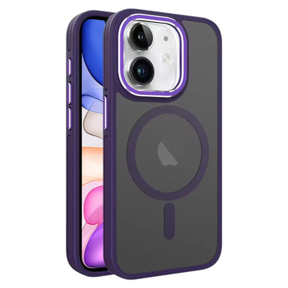 For iPhone 11 Two-color Frosted MagSafe Magnetic Phone Case(Purple) by buy2fix