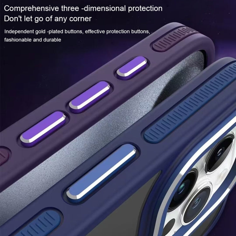 For iPhone 11 Two-color Frosted MagSafe Magnetic Phone Case(Purple) by buy2fix