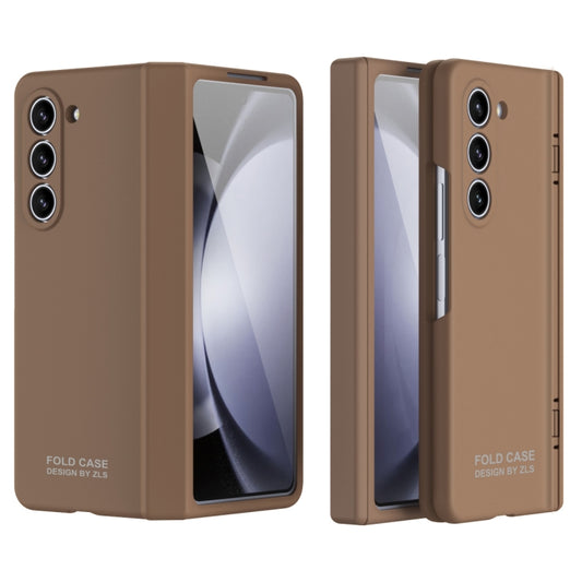 For Samsung Galaxy Z Fold5 Extraordinary Series Hinged Folding Full Phone Case(Coffee) - Galaxy Z Fold5 Cases by buy2fix | Online Shopping UK | buy2fix