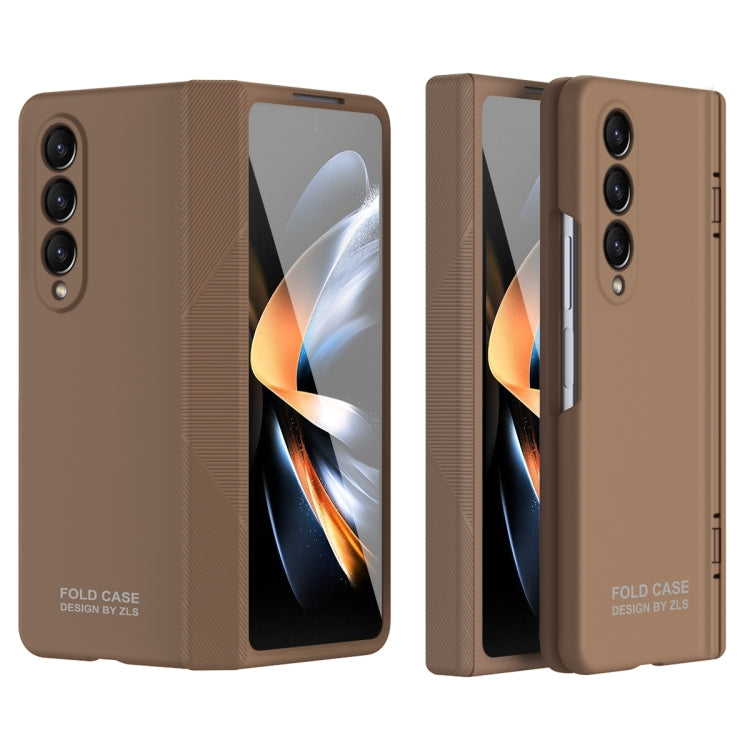 For Samsung Galaxy Z Fold4 5G Extraordinary Series Hinged Folding Full Phone Case(Coffee) - Galaxy Z Fold4 5G Cases by buy2fix | Online Shopping UK | buy2fix