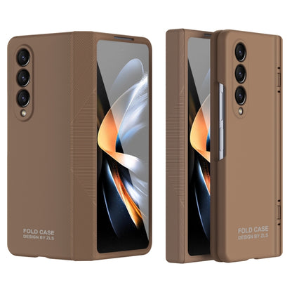 For Samsung Galaxy Z Fold4 5G Extraordinary Series Hinged Folding Full Phone Case(Coffee) - Galaxy Z Fold4 5G Cases by buy2fix | Online Shopping UK | buy2fix