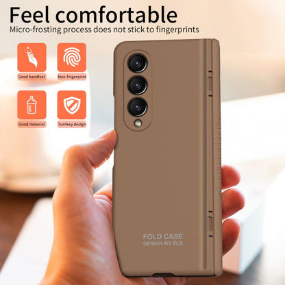 For Samsung Galaxy Z Fold4 5G Extraordinary Series Hinged Folding Full Phone Case(Coffee) - Galaxy Z Fold4 5G Cases by buy2fix | Online Shopping UK | buy2fix