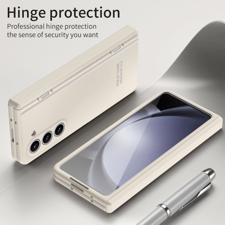For Samsung Galaxy Z Fold5 Extraordinary Series Hinged Folding Full Phone Case with Pen Slot & Stylus(White) - Galaxy Z Fold5 Cases by buy2fix | Online Shopping UK | buy2fix