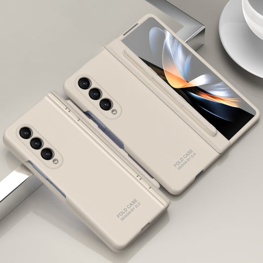 For Samsung Galaxy Z Fold4 5G Extraordinary Series Hinged Folding Full Phone Case with Pen Slot & Stylus(White) - Galaxy Z Fold4 5G Cases by buy2fix | Online Shopping UK | buy2fix