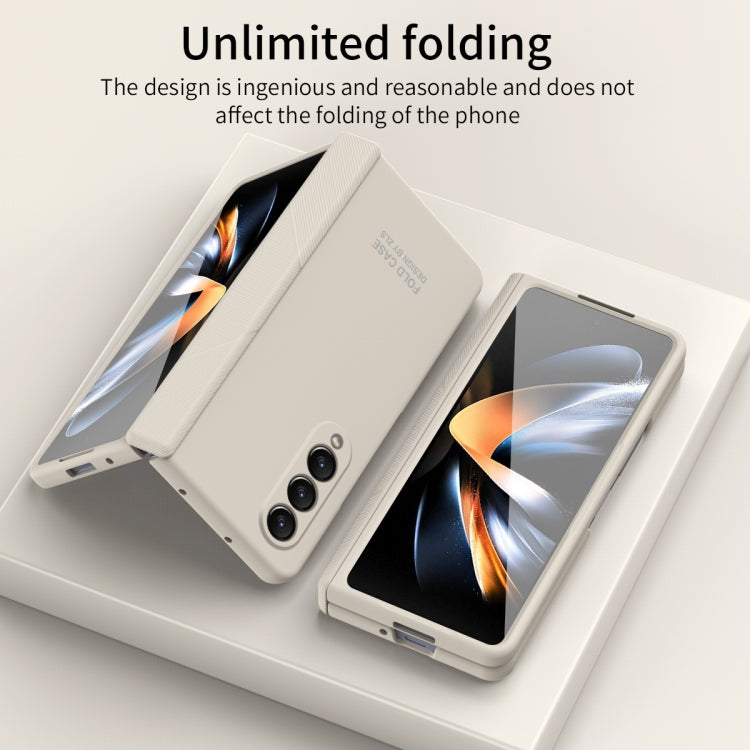 For Samsung Galaxy Z Fold4 5G Extraordinary Series Hinged Folding Full Phone Case with Pen Slot & Stylus(White) - Galaxy Z Fold4 5G Cases by buy2fix | Online Shopping UK | buy2fix