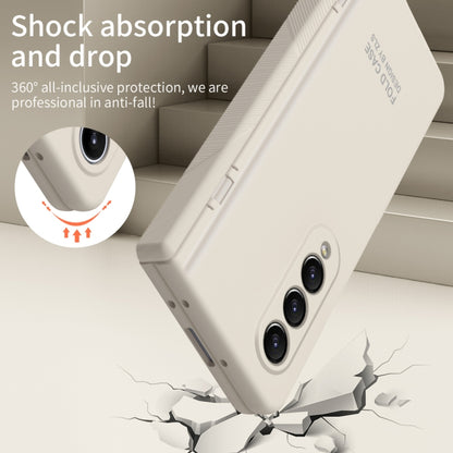 For Samsung Galaxy Z Fold4 5G Extraordinary Series Hinged Folding Full Phone Case with Pen Slot & Stylus(White) - Galaxy Z Fold4 5G Cases by buy2fix | Online Shopping UK | buy2fix