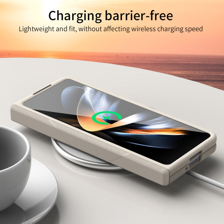 For Samsung Galaxy Z Fold4 5G Extraordinary Series Hinged Folding Full Phone Case with Pen Slot & Stylus(White) - Galaxy Z Fold4 5G Cases by buy2fix | Online Shopping UK | buy2fix