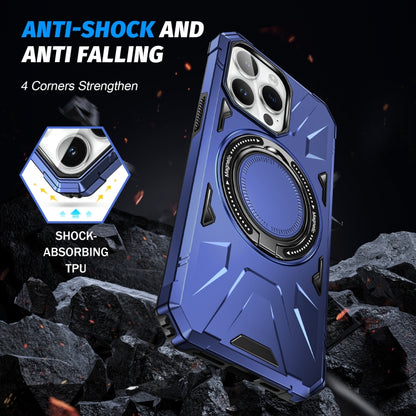 For iPhone 15 Pro MagSafe Magnetic Shockproof Phone Case with Ring Holder(Navy Blue) by buy2fix