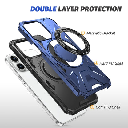 For iPhone 14/13 MagSafe Magnetic Shockproof Phone Case with Ring Holder(Navy Blue) by buy2fix