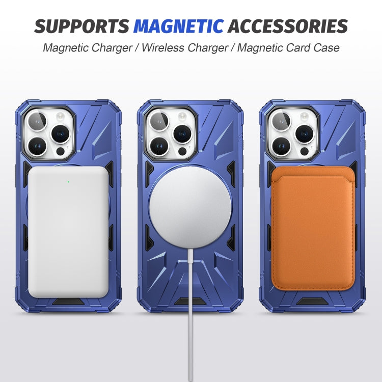 For iPhone 14/13 MagSafe Magnetic Shockproof Phone Case with Ring Holder(Navy Blue) by buy2fix