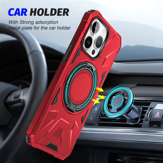 For iPhone 12/12 Pro MagSafe Magnetic Shockproof Phone Case with Ring Holder(Red) by buy2fix
