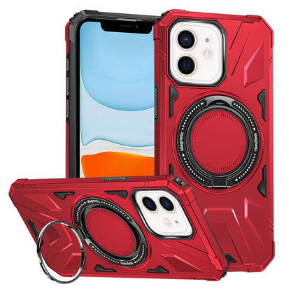For iPhone 11 MagSafe Magnetic Shockproof Phone Case with Ring Holder(Red) by buy2fix