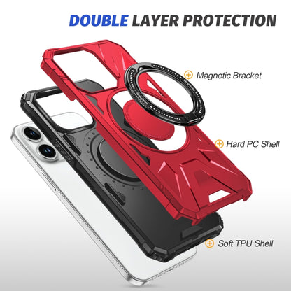 For iPhone 11 MagSafe Magnetic Shockproof Phone Case with Ring Holder(Red) by buy2fix