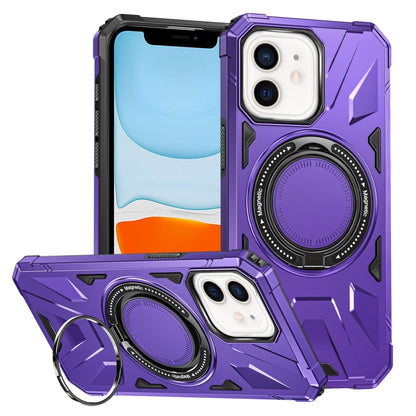 For iPhone 11 MagSafe Magnetic Shockproof Phone Case with Ring Holder(Purple) by buy2fix