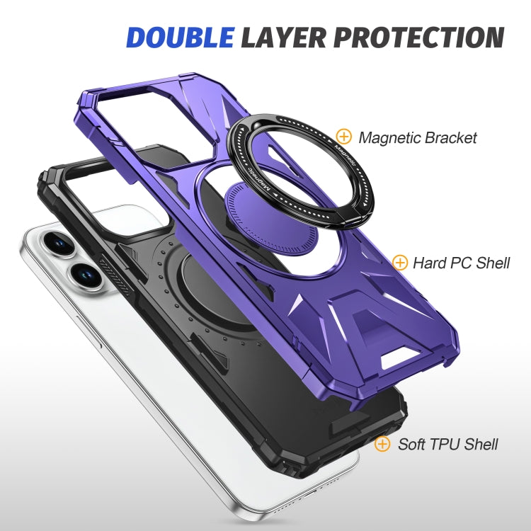 For iPhone 11 MagSafe Magnetic Shockproof Phone Case with Ring Holder(Purple) by buy2fix