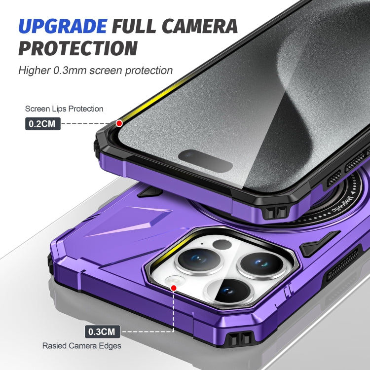 For iPhone 11 MagSafe Magnetic Shockproof Phone Case with Ring Holder(Purple) by buy2fix