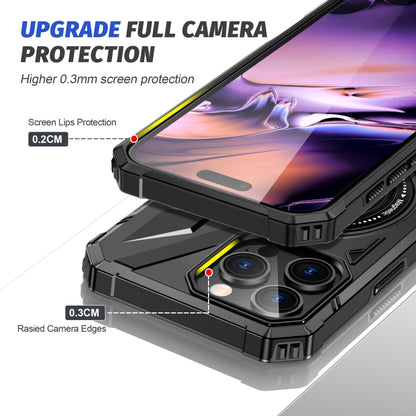 For iPhone 16 Pro Max MagSafe Magnetic Shockproof Phone Case with Ring Holder(Black) by buy2fix