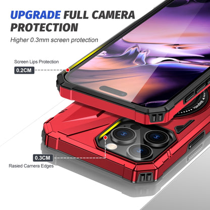 For iPhone 16 Pro Max MagSafe Magnetic Shockproof Phone Case with Ring Holder(Red) by buy2fix
