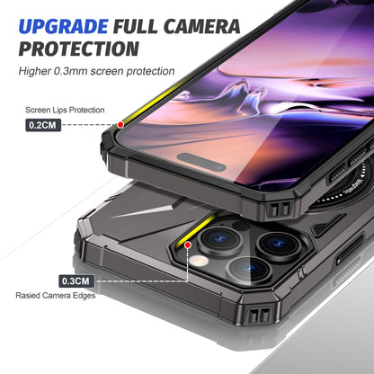 For iPhone 16 Pro Max MagSafe Magnetic Shockproof Phone Case with Ring Holder(Dark Grey) by buy2fix